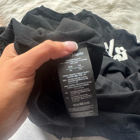 Palm Angels Black Tee with White Logo - Picture 3 of 4